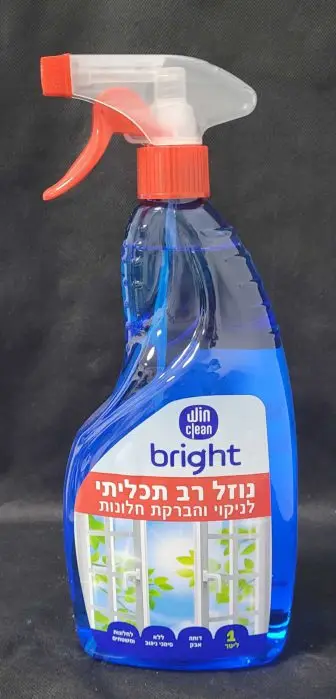 נוזל לניקוי והברקת חלונות ומשטחים 1 ליטר BRIGHT